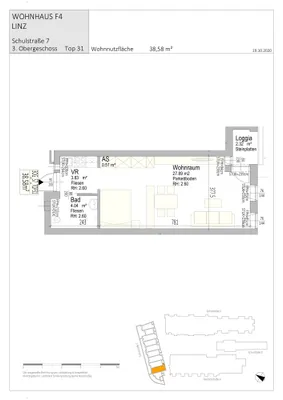 1-Zimmer-Wohnung mieten in Linz – 38,58 m², € 781 – Bild 5 von 19