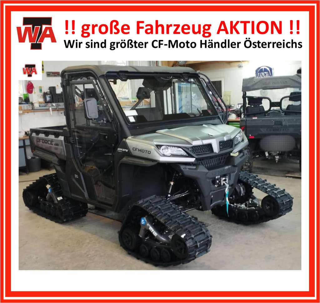 CF-Moto UForce 1000 4x4 EFI EPS V2 DLX Servo inkl. Camso Raupenfahrwerk & Vollkabine mit Heiz...