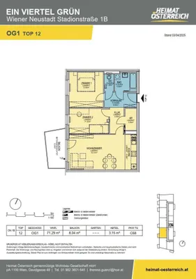 3-Zimmer-Wohnung mieten in Wiener Neustadt – 71,29 m², € 918 – Bild 23 von 29