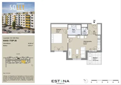 2-Zimmer-Wohnung mieten in Wien – 46,98 m², € 1.099 – Bild 14 von 15