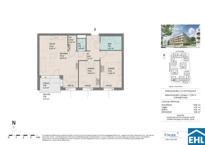 3-Zimmer-Wohnung mieten in Tulln – 71,08 m², € 995 – Bild 16 von 16