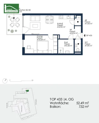 2-Zimmer-Wohnung mieten in Graz – 52,49 m², € 849 – Bild 21 von 21