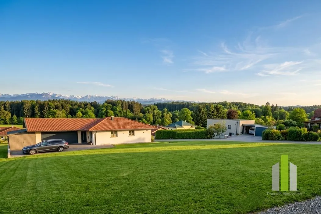 Top Lage: sonniges Baugrundstück mit Weit und Gebirgsblick OÖ!, Kirchberg bei Mattighofen