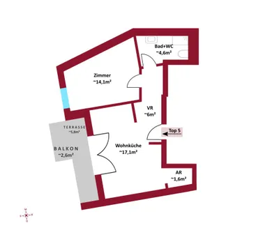 2-Zimmer-Wohnung kaufen in Wien – 43,39 m², € 230.000 – Bild 5 von 5