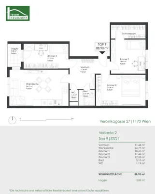 3-Zimmer-Wohnung kaufen in Wien – 89,83 m², € 399.000 – Bild 25 von 25