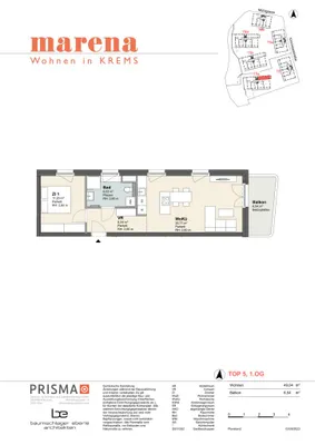 2-Zimmer-Wohnung mieten in Krems an der Donau – 49,04 m², € 970 – Bild 14 von 14