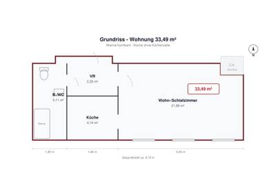 voll möblierte 1-Zimmer-DG-Wohnung in 1060 Wien mit Einbauküche und Aufzug zu mieten! – Bild 3