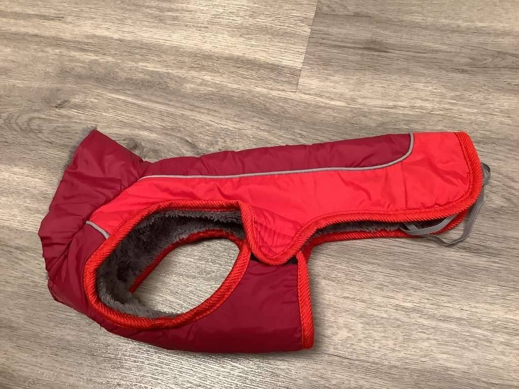 Winterjacke Winterweste Hundemantel mit Kunstfell warme Hundejacke Gr. S