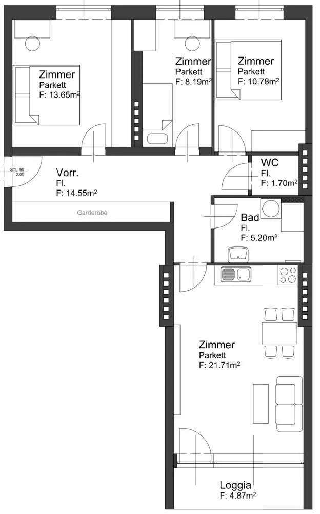 ***PROVISIONSFREI - TRAUMLAGE ST. PETER - WOHNEN BEIM ORF PARK- EXKLUSIVER ERSTBEZUG NACH NEUSANIERUNG - 4 ZIMMER NEUBAU inkl. SÜD LOGGIA - INKL. NEUER KÜCHE*** - Ansicht 2