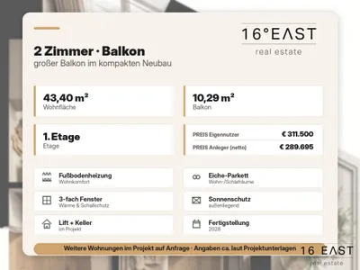 2-Zimmer-Wohnung kaufen in Wien – 43,4 m², € 289.695 – Bild 4 von 8
