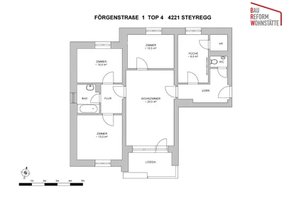 4-Zimmer-Wohnung mieten in Urfahr-Umgebung – 87,61 m², € 1.236 – Bild 2 von 13