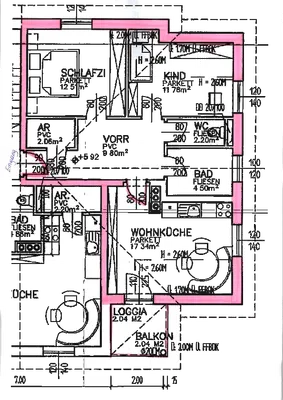 3-Zimmer-Wohnung mieten in Rohrbach – 66,52 m², € 685 – Bild 3 von 3