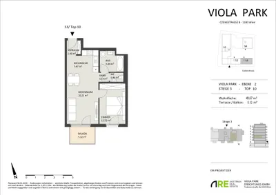 2-Zimmer-Wohnung mieten in Wien – 49,67 m², € 839 – Bild 13 von 22