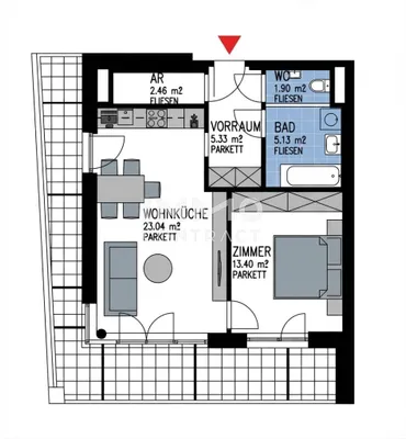 2-Zimmer-Wohnung mieten in Linz – 58 m², € 822 – Bild 16 von 17