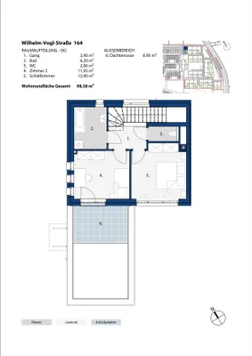 5-Zimmer-Haus mieten in Amstetten – 97,75 m², € 998 – Bild 3 von 4