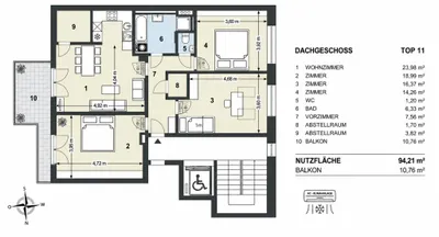 4-Zimmer-Wohnung mieten in Wien – 94,21 m², € 2.212 – Bild 4 von 57