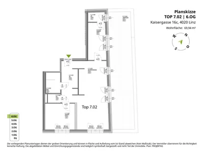3-Zimmer-Wohnung mieten in Linz – 69,94 m², € 1.790 – Bild 11 von 11