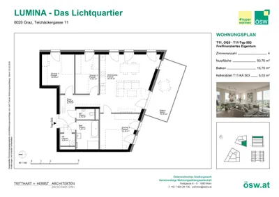 4-Zimmer-Wohnung kaufen in Graz – 93,76 m², € 456.000 – Bild 2 von 11
