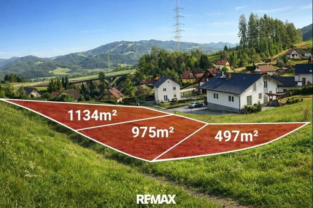 *** TOP ANGEBOT 1134m² Baugrundstück 572/3 in Krieglach: Ruhige, Erhöhte Lage mit wundervollem Ausblick *** - Ansicht 3