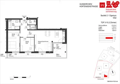 3-Zimmer-Wohnung kaufen in Wels-Land – 81,05 m², € 360.700 – Bild 5 von 6