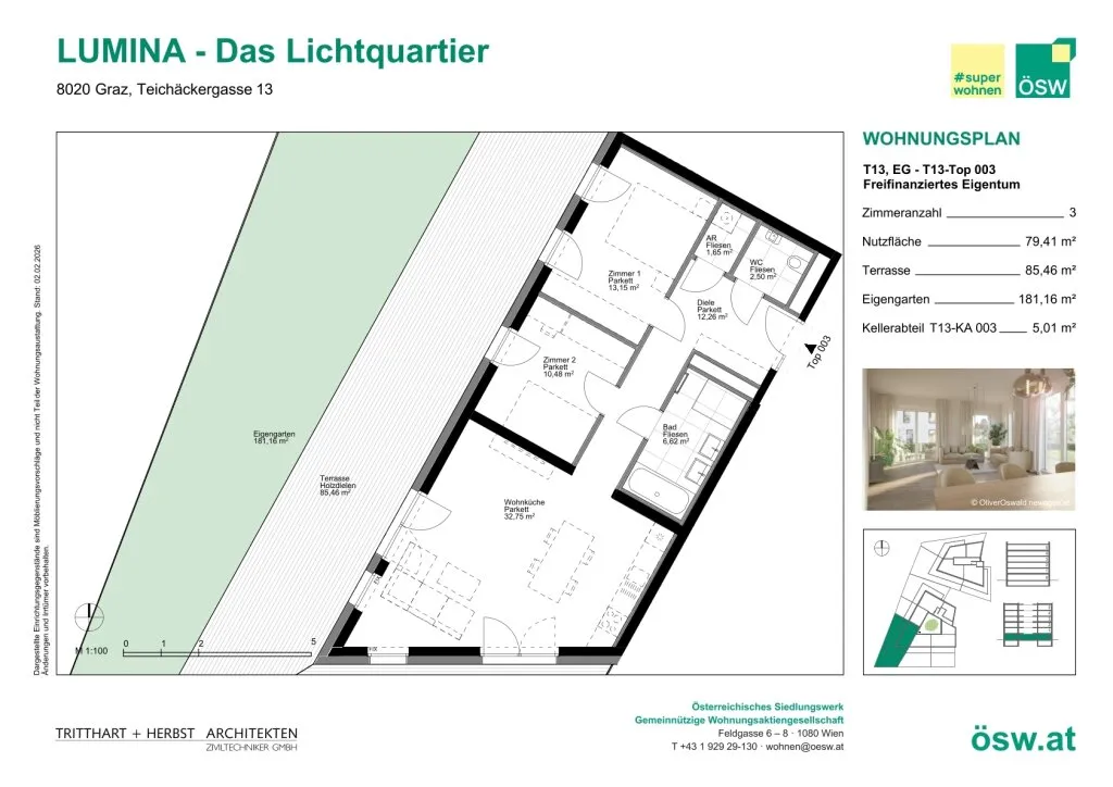 Traumhafte Gartenwohnung im Lichtquartier | LUMINA | Erstbezug - Ansicht 3