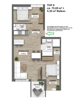 3-Zimmer-Wohnung kaufen in Wien – 70,85 m², € 460.000 – Bild 17 von 19