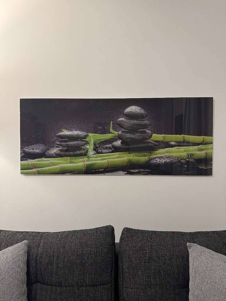 Glasbild Motiv Stein Bambus 125x50 cm,  70,- (1140 Wien) - willhaben