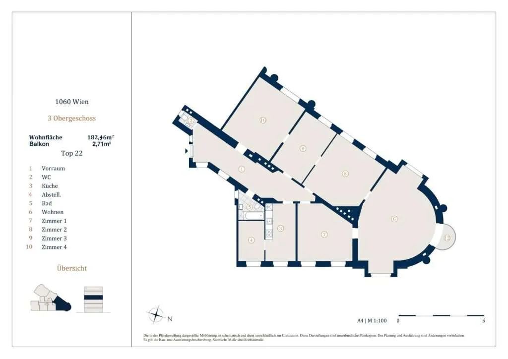 Unbefristet vermietete 4-Zimmer Wohnung, Nähe Westbahnhof – pohled 3