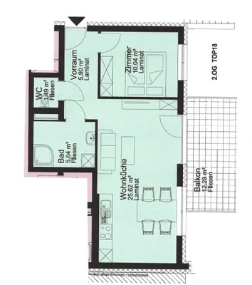 2-Zimmer-Wohnung mieten in Graz – 48,69 m², € 764 – Bild 12 von 12