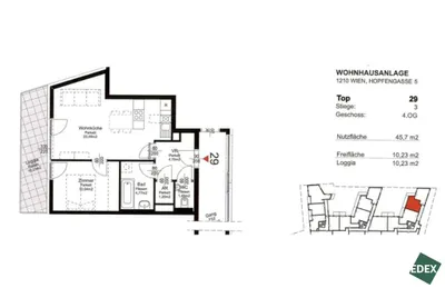 2-Zimmer-Wohnung mieten in Wien – 47 m², € 999 – Bild 23 von 24