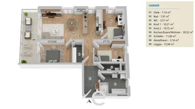 4-Zimmer-Wohnung kaufen in Wels-Land – 86,91 m², € 405.000 – Bild 1 von 5