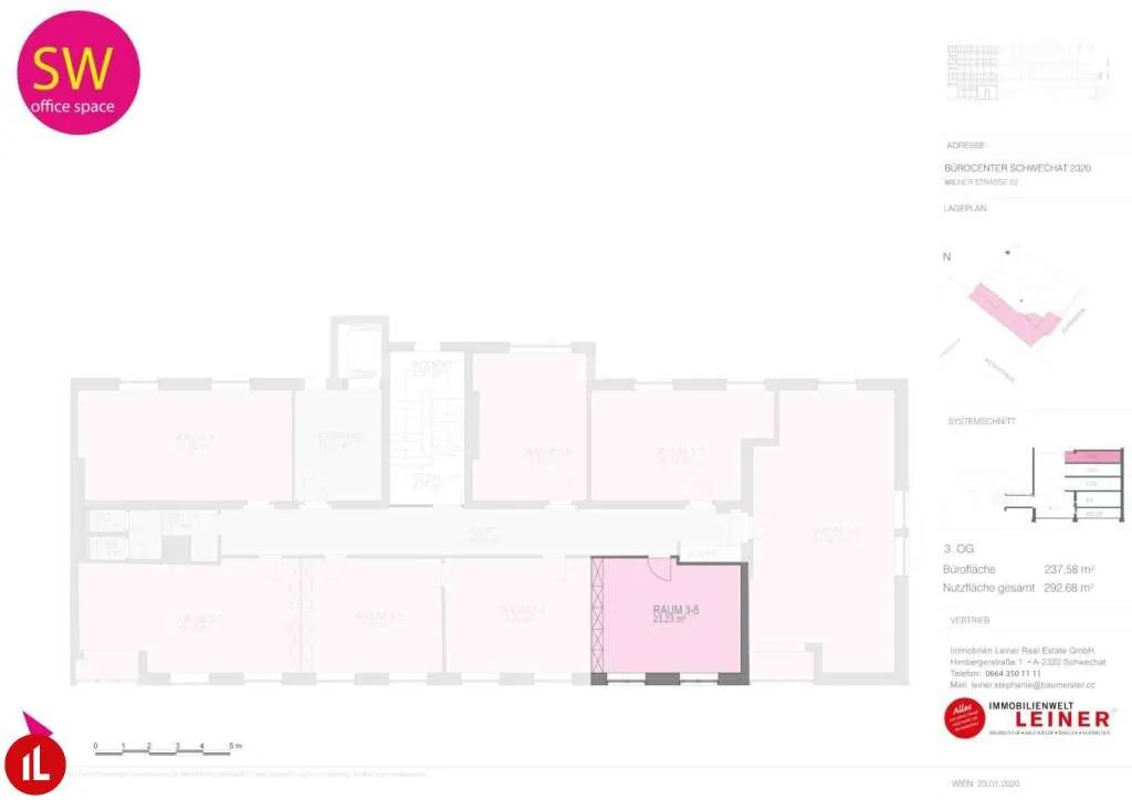 Modernes Büro/Praxis in Schwechat, Miete 397,00 EUR - Ansicht 3
