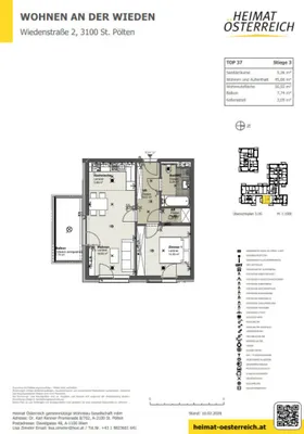 2-Zimmer-Wohnung mieten in Sankt Pölten – 50,92 m², € 644 – Bild 10 von 12