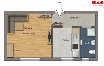 1-Zimmer-Wohnung mieten in Leoben – 40,72 m², € 343 – Bild 6 von 6