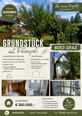Grundstück kaufen in Graz – 586 m², € 350.000