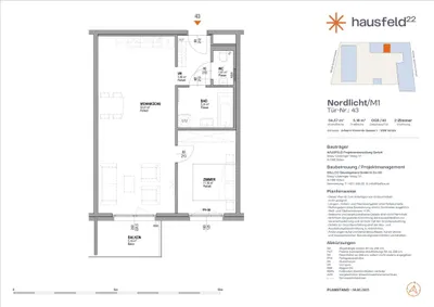 Unbefristete Neubau-Mietwohnung im Oberen Hausfeld Top 2.43 | Termin online buchen: www.hausfeld22.at/nordlicht – Bild 2