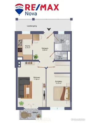 2-Zimmer-Wohnung kaufen in Graz-Umgebung – 51,39 m², € 110.000 – Bild 27 von 27