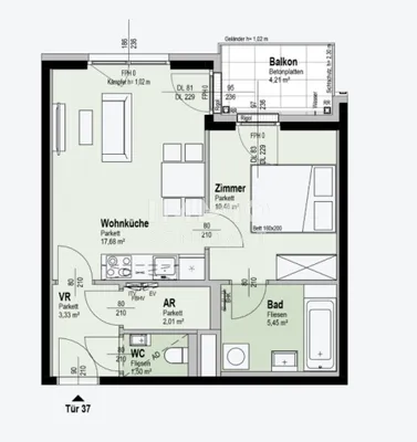 2-Zimmer-Wohnung kaufen in Wien – 40,43 m², € 304.900 – Bild 8 von 8