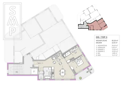 3-Zimmer-Wohnung kaufen in Wien – 65,26 m², € 395.000 – Bild 13 von 13