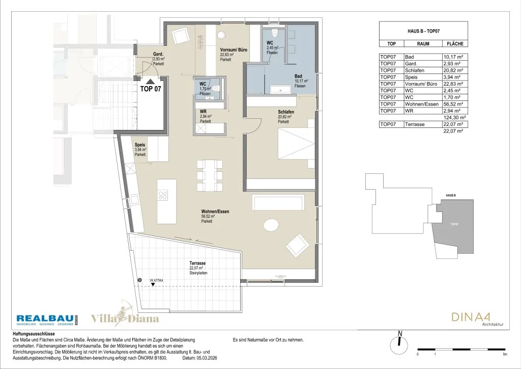 124 m² Dachgeschosswohnung, Mils bei Hall - Ansicht 2