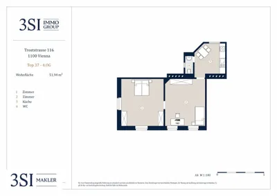 2-Zimmer-Wohnung kaufen in Wien – 51,94 m², € 205.000 – Bild 7 von 7