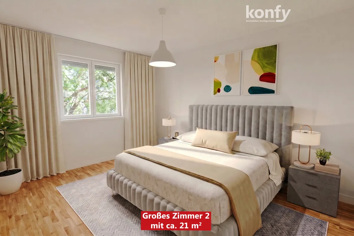 Nähe Grazer Kunsthaus: 3-Zimmer mit Süd-Balkon, Kunststofffenstern und echten Feinsteinzeugfliesen. Optional sogar mit Fußbodenheizung! - Ansicht 3
