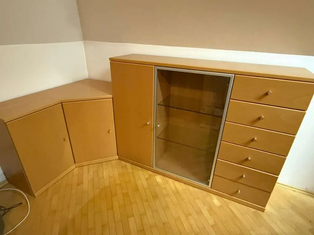 Vollholz Kommode / Highboard 2-teilig - Massivholz, 6 Schubladen, Glastür, € 50,- (8430 Leibnitz)