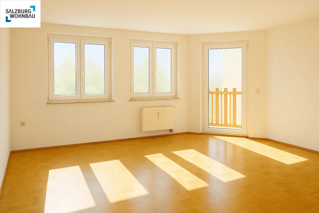HEIMELIG IN ST. JOHANN! Sonnige, große, geförderte 2-Zimmerwohnung in St. Johann mit Balkon und Tiefgaragenplatz! Hohe Wohnbeihilfe möglich - Ansicht 2