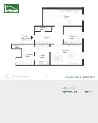3-Zimmer-Wohnung mieten in Graz – 88,01 m², € 1.080 – Bild 24 von 24