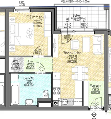 2-Zimmer-Wohnung mieten in Bruck an der Leitha – 46,61 m², € 640 – Bild 2 von 10