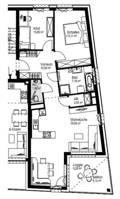 3-Zimmer-Wohnung kaufen in Wels – 83,32 m², € 363.320 – Bild 3 von 4