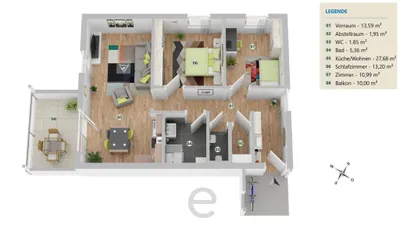 3-Zimmer-Wohnung kaufen in Wels – 74,62 m², € 396.500 – Bild 2 von 12