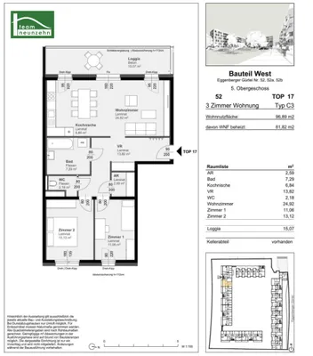 3-Zimmer-Wohnung mieten in Graz – 81,82 m², € 1.003 – Bild 16 von 16