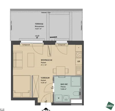 1-Zimmer-Wohnung mieten in Wien – 30 m², € 811 – Bild 12 von 12